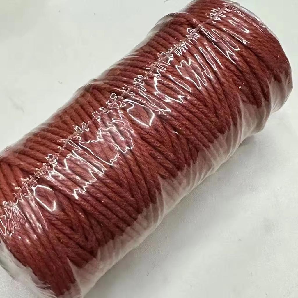 4mm Waterproof Hot Sale Colorful DIY Craft Twine Satin Cord Twisted Cord Natural Macrame Cotton Rope for Bags & Shoes