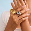Youthway Gold& Heart Po Box Open Ring  Gold Plated Stainless Steel Finger Jewelry Creative Souvenir For Lovers