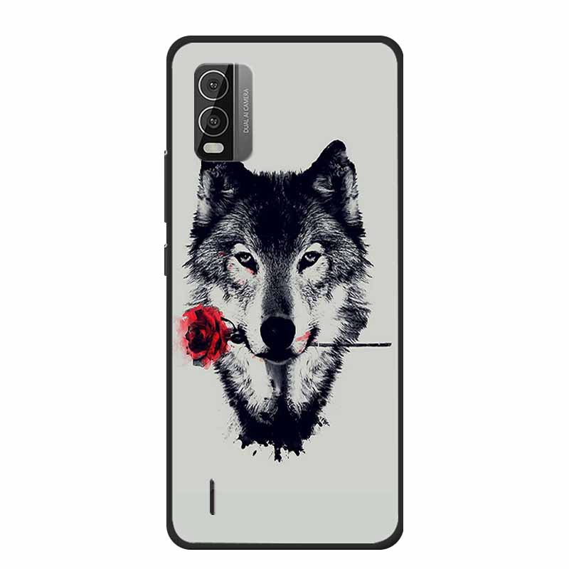 For Nokia C110 C210 C300 Case Soft black Silicone Bumper TPU Phone Wolf Cat Flower CaseS For C110 210 300 Shock proof Bumper TPU