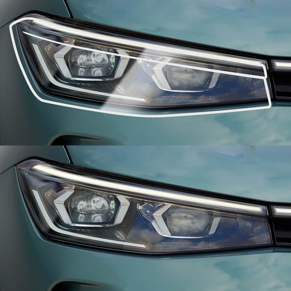 For Passat B9 2025-2025 Smoke Black High Gloss Pre-Cut TPU Car Headlight Protective Film PPF Anti-Scratch Vinyl Wrap Cover Kit