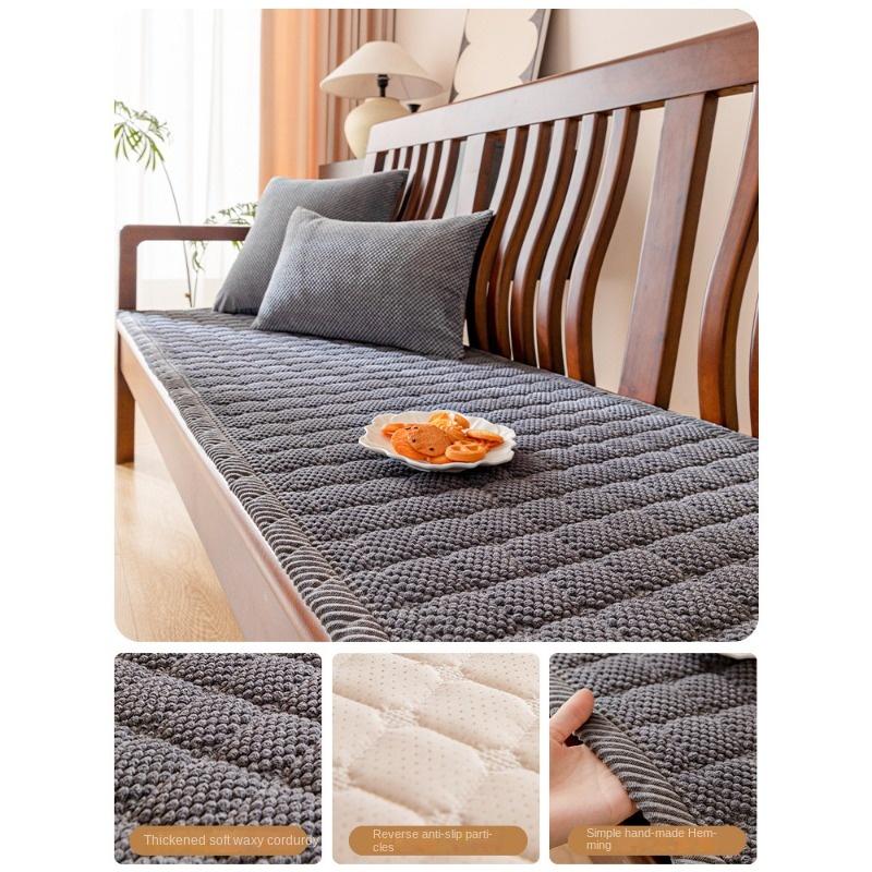 Verdicktes Sofakissen aus Cord und Massivholz, rutschfestes Sofakissen aus Mahagoni für Herbst und Winter, neues Sitzkissen