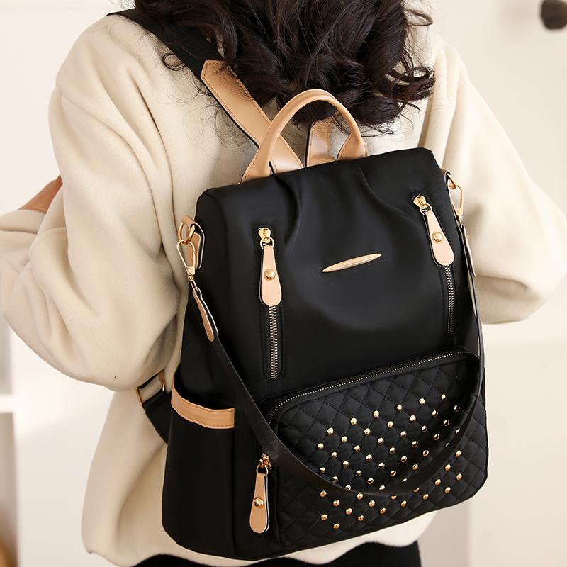 Student School Bag Large Capacity Backpack Rivet Inlaid Women's Backpack