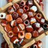 14×15mm Multi-Faceted Red Agate Beads with High Oil Patina for Jewelry Making