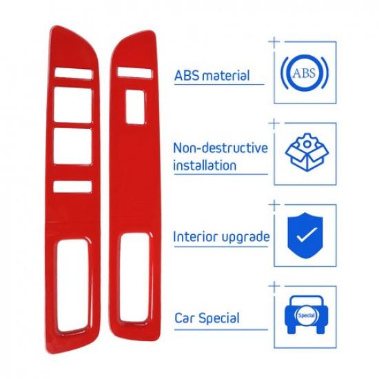 4 SET Window Lift Switch Button Panel Cover Trim For Ford F150 2009-2014 RED