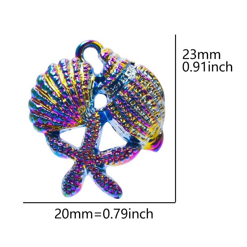 6Pcs Marine Organism Rainbow Colored Octopus Shark Charms For Jewelry Making Supplies Diy Keychain Earrings Accessories Pendants