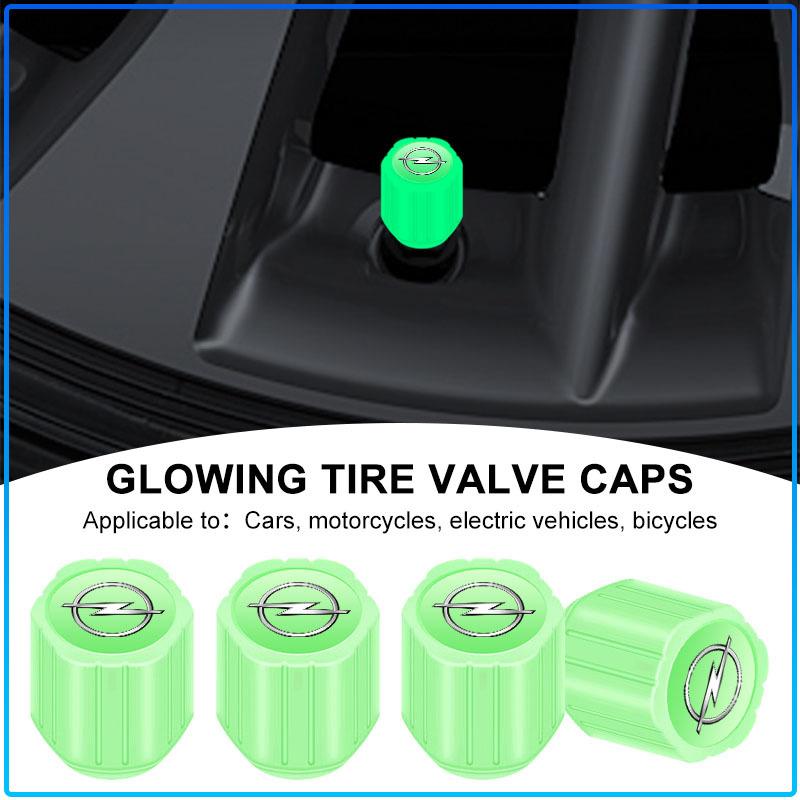 Luminous Car Tire Valve Caps Fluorescent Motorcycle Wheel Tyre For Opel Astra H G J Insignia Mokka Zafira Corsa Vectra B C D