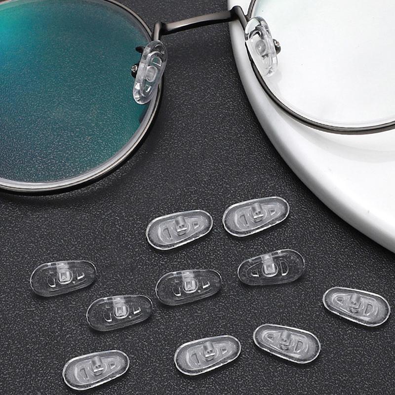 KAMMPT 5/10 Pairs Per Set Oval Screw-in Silicone Glasses Nose Pads High Quality Common Elastic Nose Brackets for DIY Replacement