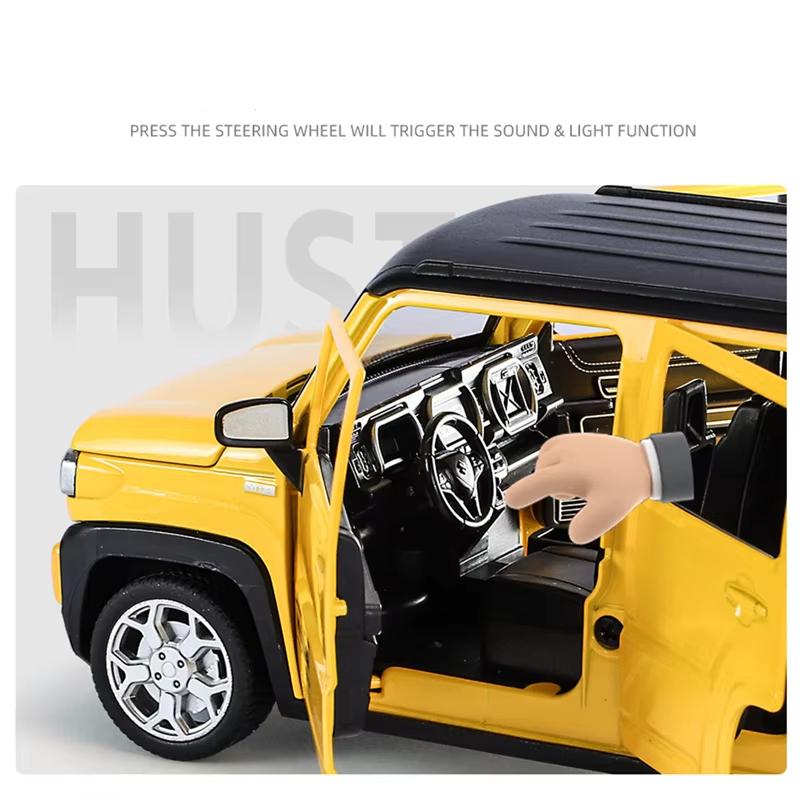 1:22 SUZUKI HUSTLER Alloy Car Model Diecast Metal Off-Road Vehicle Car Model Sound and Light Simulation Collection Kids Toy Gift