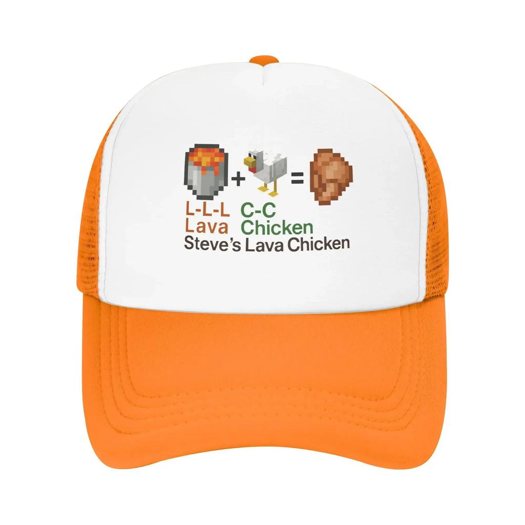 Lava Chicken Steve's Mine Fan Art Pool Party Mesh Baseball Caps Men  Printing Female Beach Coquette Hat Snapback Cap
