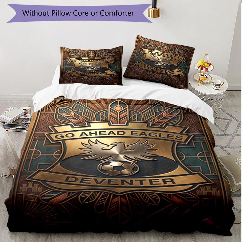 3-teiliges Bettbezug-Set (1 * Bettbezug + 2 * Kissenbezug, ohne Kern), Go Ahead Eagles Print Weiches Ganzjahres-Bettwäscheset, Heimschlafzimmer-Dekoration Geschenk