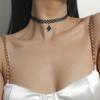 "Chic Gothic Black Lace Tassel Collarbone Necklace”