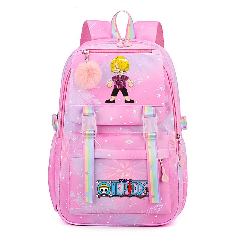 Anime One Piece Batoh Roztomilý Dámský Vodotěsný Batůžek pro Studenty, Teenagery, Děti, Narozeninové Dárky, Aktovka, Dámská Cestovní Volnočasová Taška, Ruksak, Mochila