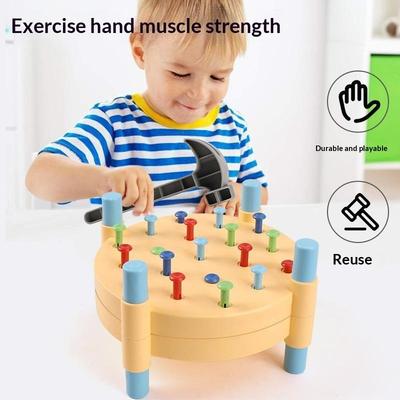 Montessori Pounding Toy For Toddlers With Colorful Pegs Safe Plastic Build Coordination Early Learning Family Interactive Play