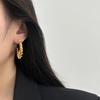 Unique Woven Texture Metal Ring Earrings Earrings Three-dimensional Retro Exquisite Design Earrings