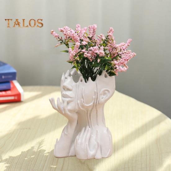 

2 шт. горшок для цветов в виде женской головы, горшок для цветов из смолы особой формы, расплавленный цветочный горшок в виде женской головы для любителей растений 2pcs белый
