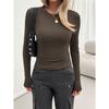 Women's Clothing Winter Y2K Slim Long Sleeve Top Tshirt