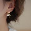 Women's Simple Fashionable Versatile Temperament Butterfly Bow Pearl Earrings