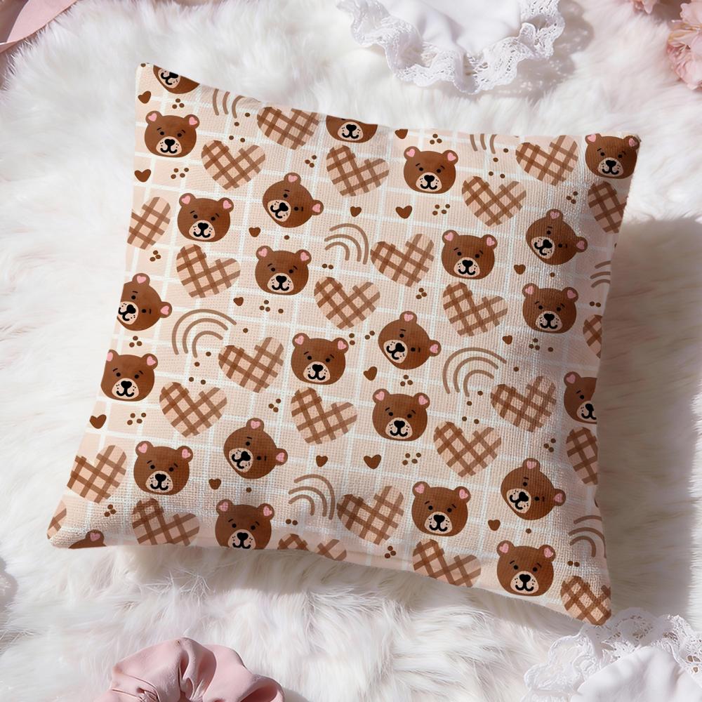 Cute Cartoon Texture Cushion Cover Premium Comfort Reversible Pillow Cove Two in One Design for Any Room Car Interior