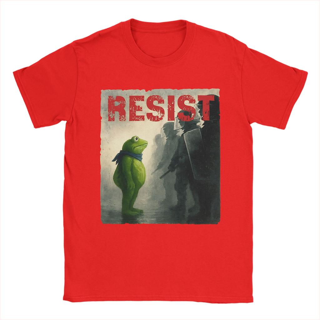 Resist Portland Frog Protest T-Shirt Activist Novelty T-Shirts Short Sleeve Aesthetic Tops Beach Cotton O Neck Oversize Clothes