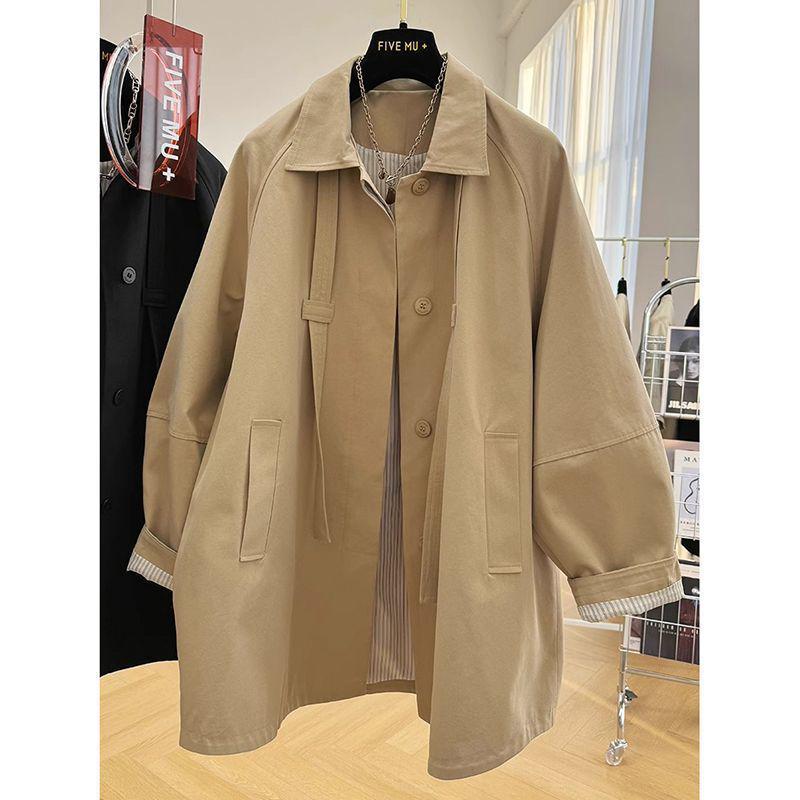 

2025 High-End Casual Women s Mid-Length Trench Coat - Spring/Autumn Thin Workwear Jacket Trend XL (Recommended 115-130 Catty) хакі