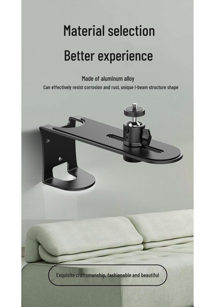 Telescopic Metal Projector Wall Mount, Stable & Adjustable Pan/Tilt, Ideal for Home Bedside.