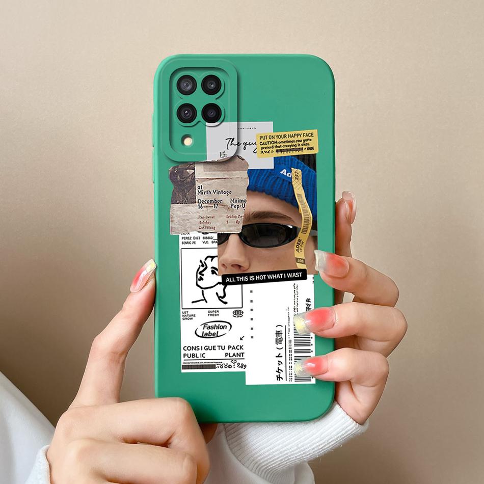 For Samsung Galaxy A12 M12 F12 Phone Case Cartoon Liquid Silicone Full Protection Anti Drop Cover For Samsung A 12 M 12 Bumper