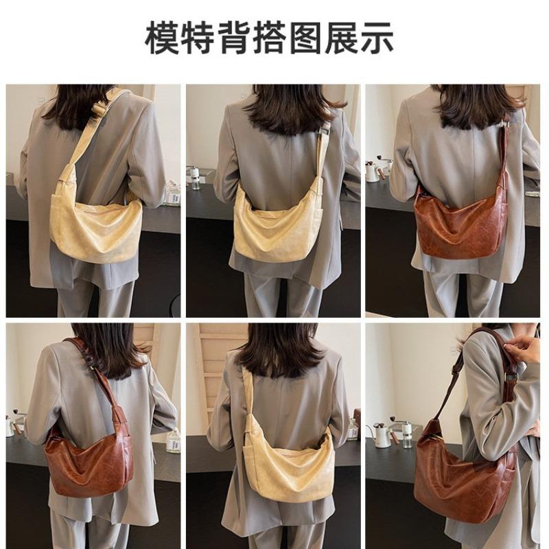 Underarm Retro Fashion Tote Bag Women's Autumn and Winter New Simple Casual Shoulder Bag High-end Oblique Span Women's Bag
