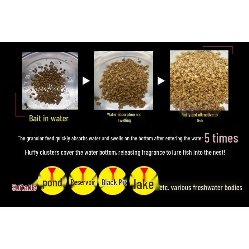 High Protein Black Pit Granular Bait for Wild Crucian Carp and Reservoir Fishing