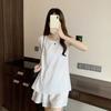 Large size women's clothing fat mm yellow sleeveless top and shorts set summer clothing with a complete set of casual thin two-piece set