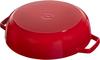 Staub Staub Pan Cherry Large Hand Cast Enamel Pot Shallow Sukiyaki Compatible with IH Japanese Braiser "Blazer Sauté 28cm" [Authorized Product]