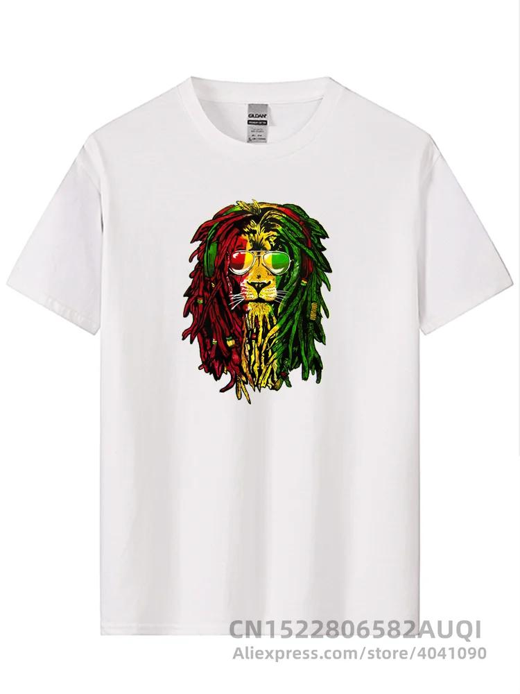 T-shirt High Quality 100% Cotton Funny Lion Print T Shirt Casual Loose Short Sleeve Tshirt O-neck T-shirt Tee
