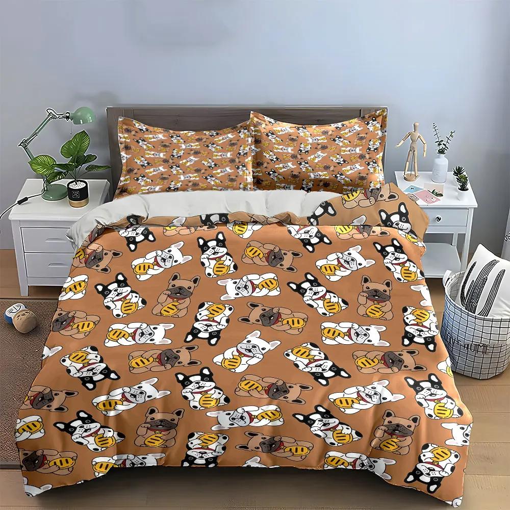 "Cartoon Dog Print Home Decor" Soft Comfortable Duvet Cover Bedding Set Included 1*Duvet Cover & 2*Pillowcases, gift