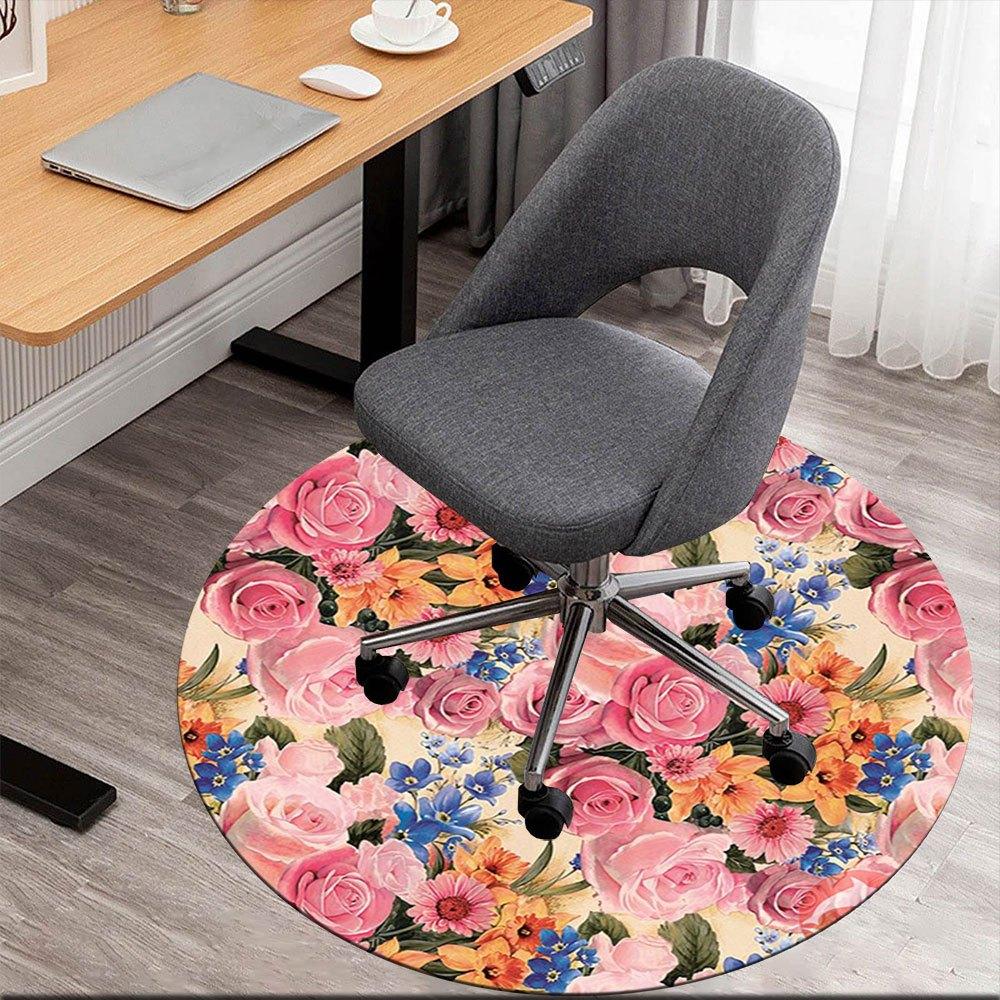 

Floral Delight: Vibrant Rose Bouquet TableclothRound Non-Slip chair mat chair carpet for office Rugs for Office Decor Gift For Valentine s Day Mother 80cm by 80cm