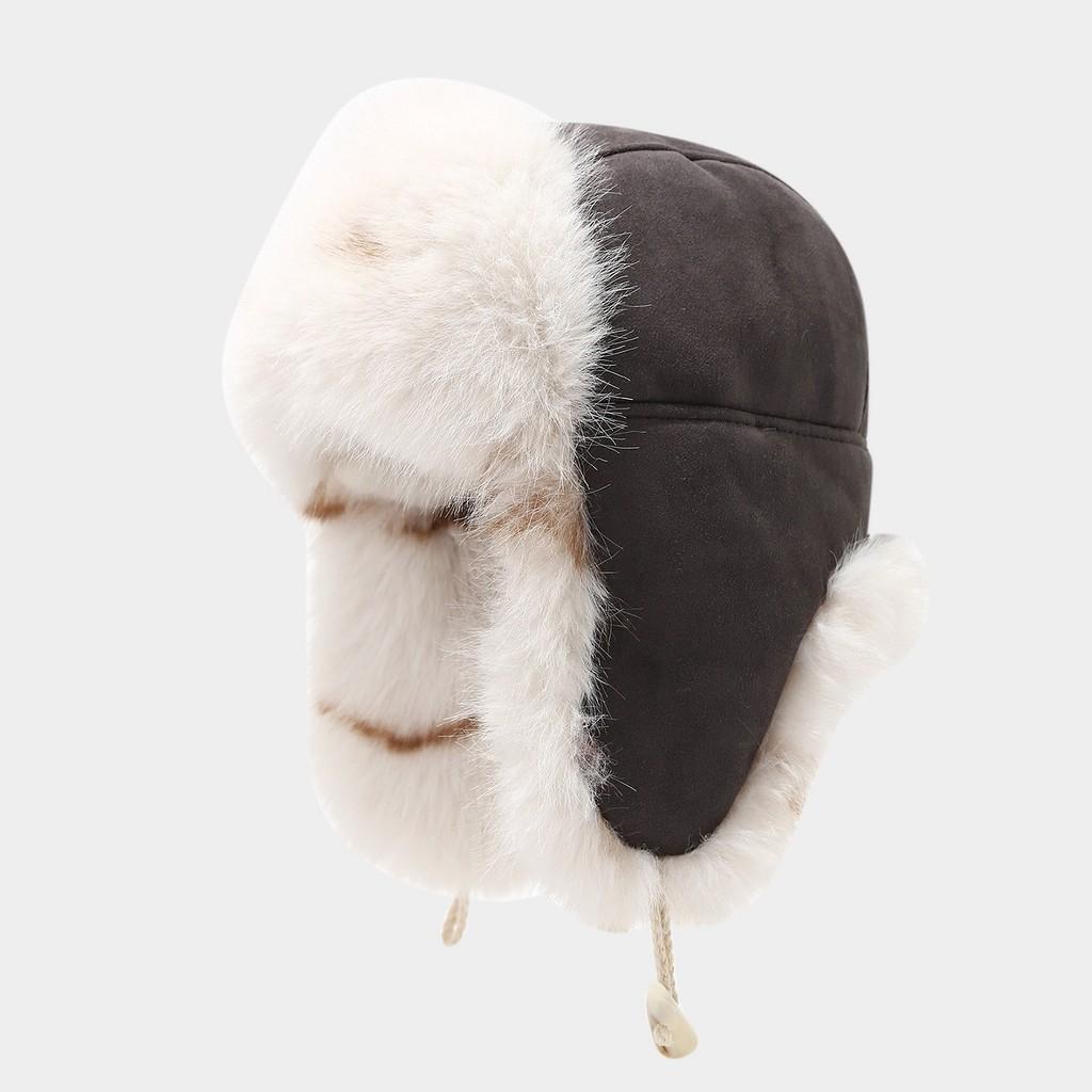 Leopard Print Fluffy Leather Winter Beanie With Windproof Ear Cover For Men And Women