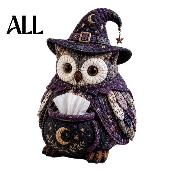 Decorative Tissue Box Cover DIY Kit, Owl Shape, Soft Textures Patchwork Handmade Fabric Craft Kit Sewing for Handicraft Enthusiast Beginners Cozy Home