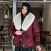 New fashion cotton clothes women's warm big fur collar temperament short women's cotton-padded clothes jacket