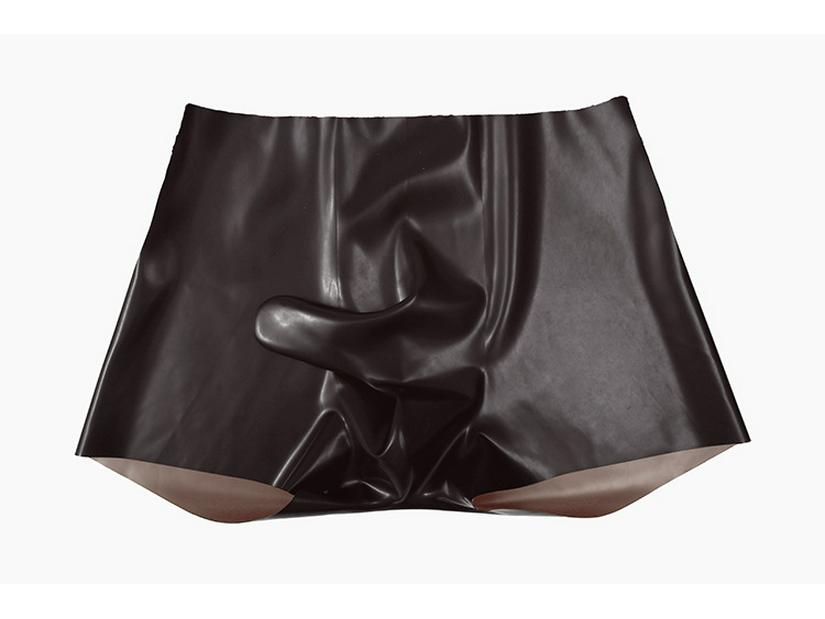 Latex Leather Seamless Underwear: Gun & Bullet Separation Boxer Briefs