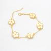 New Boho Sweet Five Leaves Flower Bracelets for Women Korean Charm Double Sided Metal Bracelet Wedding Party Luxury Jewelry Gift