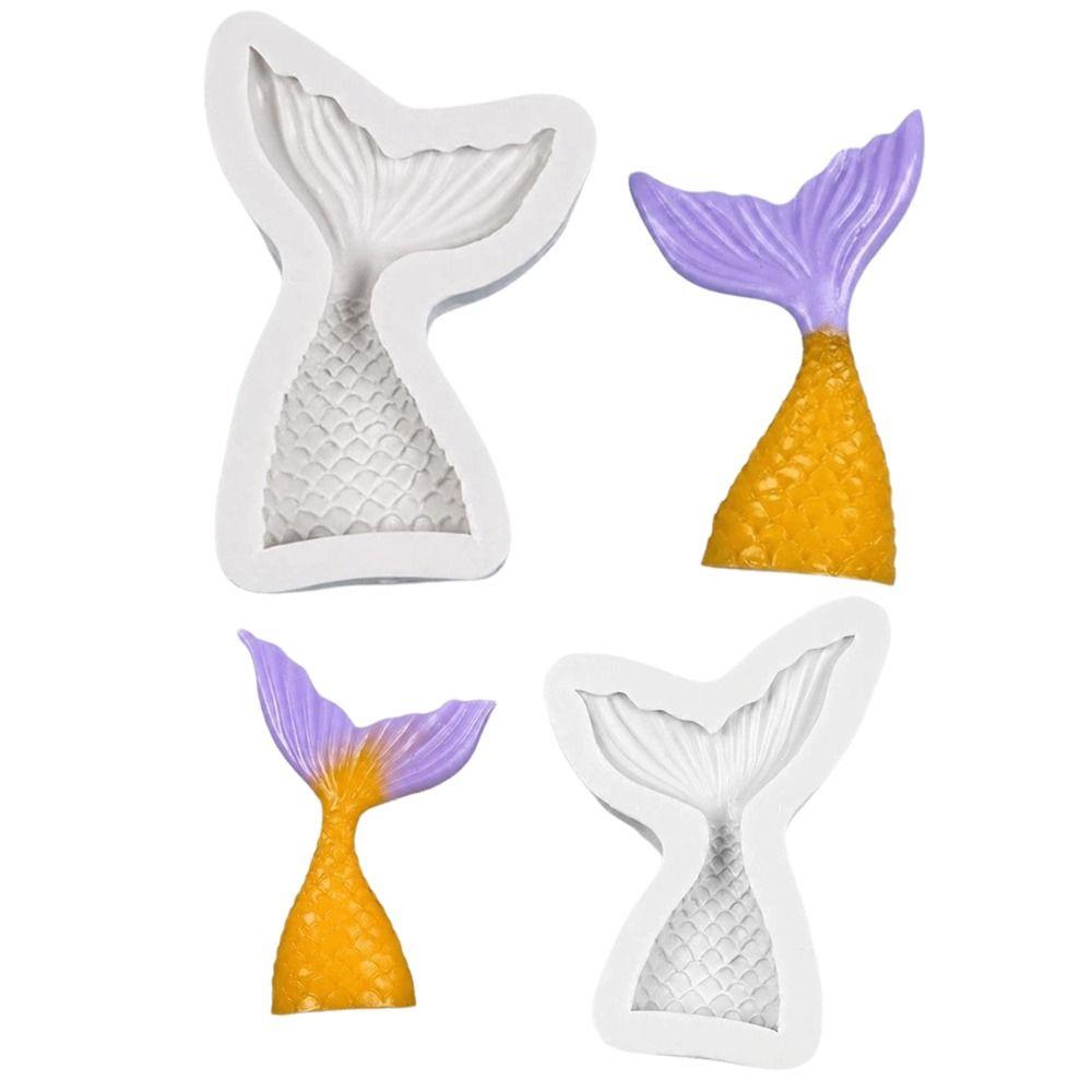 2PCS Easy Cleaning Mermaid Tail Mold Nonstick Marine Cake Decorating Mold  Edging Fondant Decoration