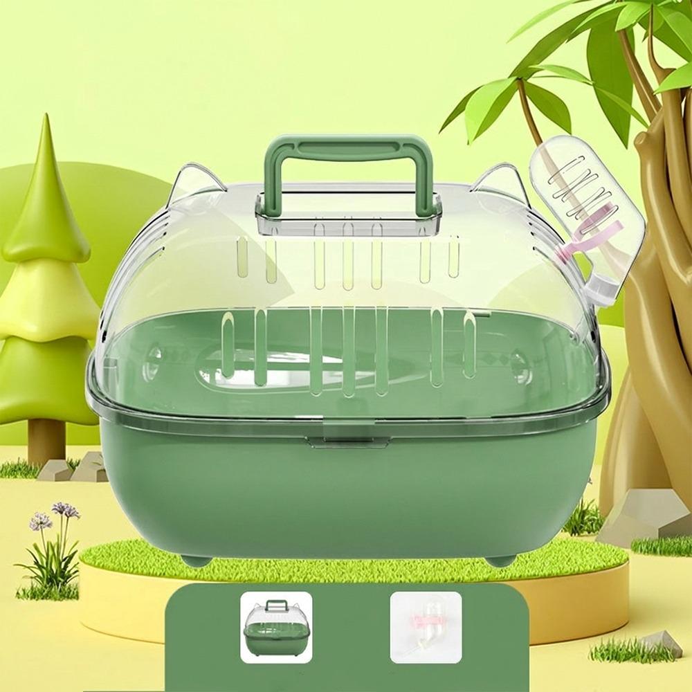 Transparent Cover Hamster Carrier Box Large Space Hamster Habitat Travel Hamster Cage  Car Outing
