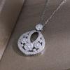 S925 Silver Pear Drop Pendant Luxury Snowflake Clavicle Chain Unisex European American Style Party Rhodium Plated Hot