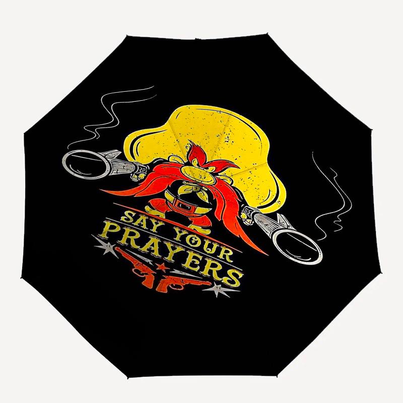 

1pc Prayers Say Automatic Open Close Umbrella with 8-Rib Windproof Canopy Compact Portable Travel Umbrella10296