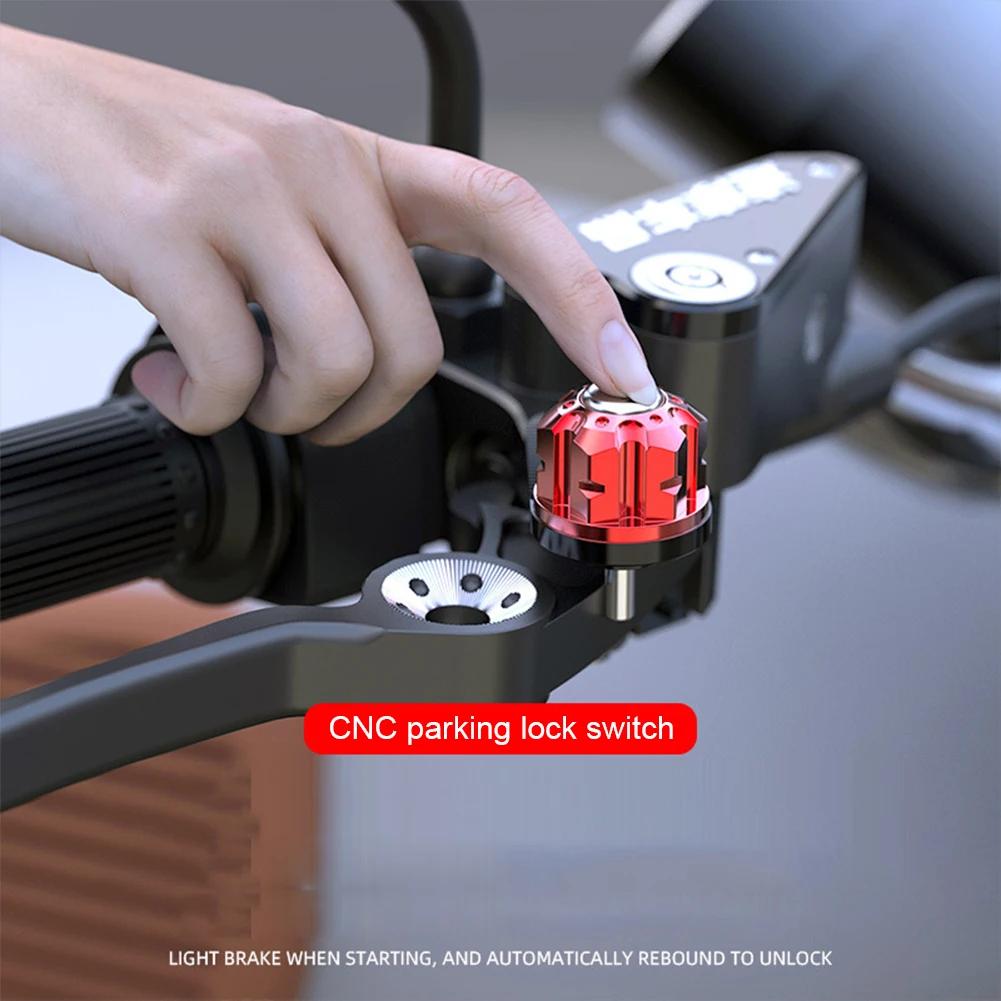 1PC Universal Aluminum Parking Brake Switch Button Lock CNC Motorcycle Parking Brake Lever Lock Accessories Parts Moto Parts