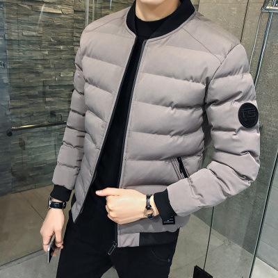 New cotton-padded men s cotton-added warm cotton-padded jacket wrinkled warm jacket M серый