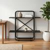 Bookshelf 2 Tiers 80 x 35 x 70 cm PB Black Oak Effect