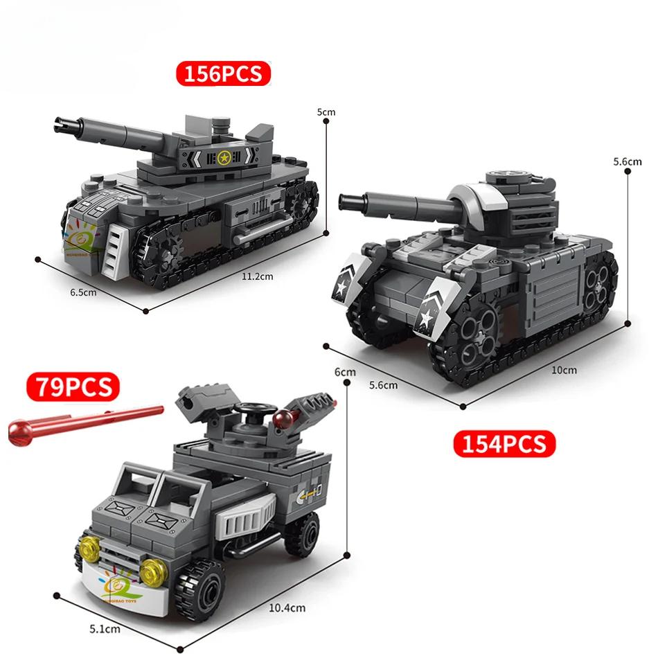 Military Tank 648pcs 6in1 Building Blocks Set Truck Plane Army Bricks City Construction Toy For Children Kids Game