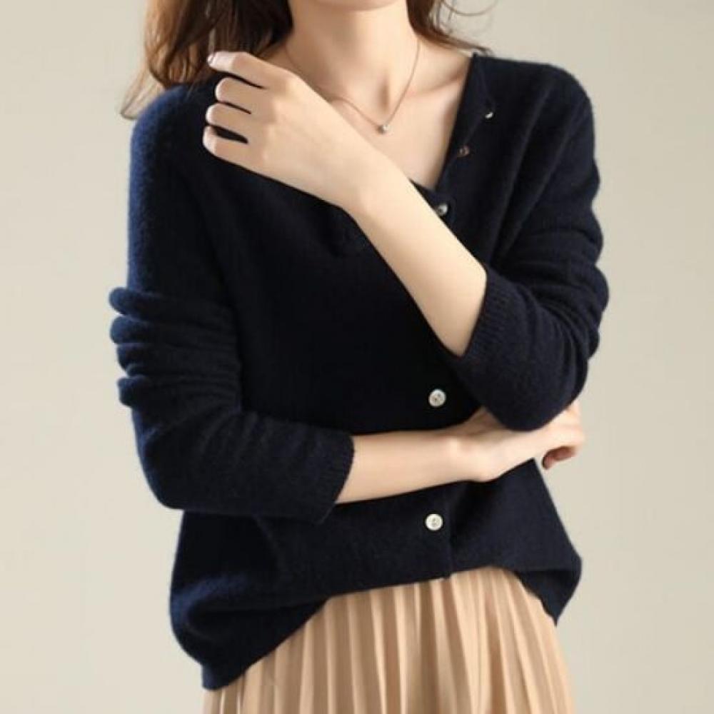 Navava Solid Long Sleeve Knit Cardigan Nk2630