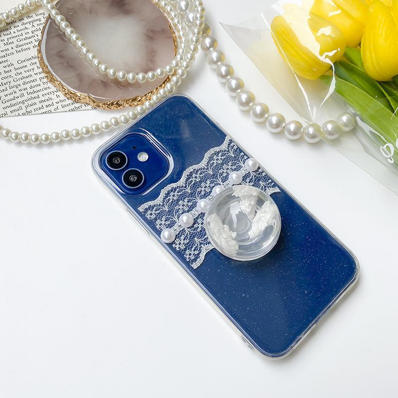 Niche Epoxy Transparent Planet Cloud Airbag Mobile Phone Holder Lazy Desktop Support Stand Selfie Ring Buckle