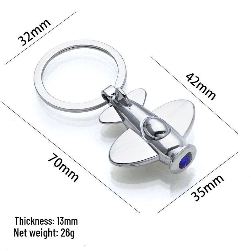 Creative Metal Airplane Keychain - Miniature Engine Pendant & Aviation Gift