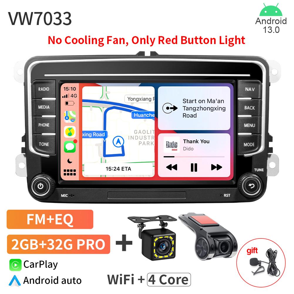 7inch Car Radio CarPlay Android Auto for Volkswagen VW Passat B6 B7 CC Tiguan Touran GOLF POLO CarPlay 7inch 2+32GB / 4+64GB